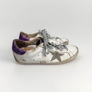 Golden Goose Superstar Glitter Heel Sneakers Size 38